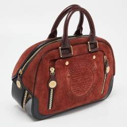 Pre Owned Louis Vuitton Brown Suede and Leather Havana Stamped Trunk GM Bag