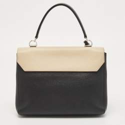 Pre Owned Louis Vuitton Black/Beige Leather Lockme II Bag