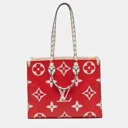 Louis Vuitton Limited Edition Cream/Red Monogram Canvas Crafty Neverfull mm NM Bag