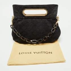 Pre Owned Louis Vuitton Black Monogram Suede and Patent Leather Limited Edition Motard Afterdark Bag