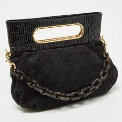 Pre Owned Louis Vuitton Black Monogram Suede and Patent Leather Limited Edition Motard Afterdark Bag