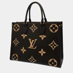 Louis Vuitton Onthego mm Giant Monogram Empreinte Leather Tote Bag Black