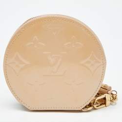 Louis Vuitton Rose Florentine Monogram Vernis Round Coin Purse