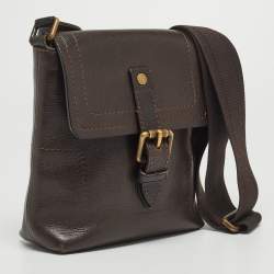Pre Owned Louis Vuitton Coffee Utah Leather Yuma Small Messenger Bag