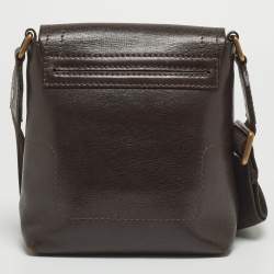 Pre Owned Louis Vuitton Coffee Utah Leather Yuma Small Messenger Bag