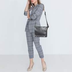 Pre Owned Louis Vuitton Damier Ebene Graphite Canvas District PM Bag