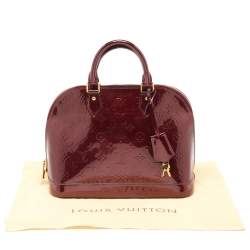 Pre Owned Louis Vuitton Amarante Monogram Vernis Alma PM Bag