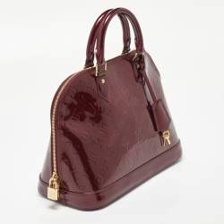 Pre Owned Louis Vuitton Amarante Monogram Vernis Alma PM Bag