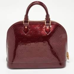 Pre Owned Louis Vuitton Amarante Monogram Vernis Alma PM Bag