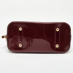 Pre Owned Louis Vuitton Amarante Monogram Vernis Alma PM Bag