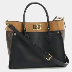 Louis+Vuitton+On+My+Side+Tote+MM+Black+Leather for sale online