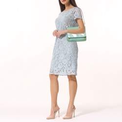 Pre Owned Louis Vuitton Baby Blue Monogram Vernis Thompson Street Bag