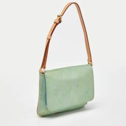 Pre Owned Louis Vuitton Baby Blue Monogram Vernis Thompson Street Bag