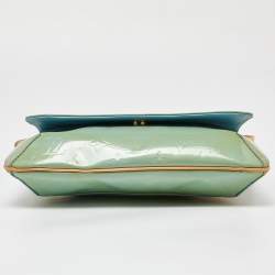 Pre Owned Louis Vuitton Baby Blue Monogram Vernis Thompson Street Bag