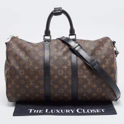 Pre Owned Louis Vuitton Brown Canvas Monogram Keepall Bandouliere 45 Duffel Bag