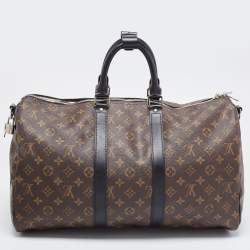 Pre Owned Louis Vuitton Brown Canvas Monogram Keepall Bandouliere 45 Duffel Bag