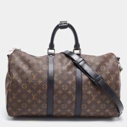 Pre Owned Louis Vuitton Brown Canvas Monogram Keepall Bandouliere 45 Duffel Bag