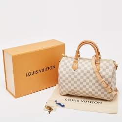 Pre Owned Louis Vuitton Damier Azur Canvas Speedy Bandouliere 30 Bag