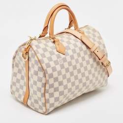 Pre Owned Louis Vuitton Damier Azur Canvas Speedy Bandouliere 30 Bag