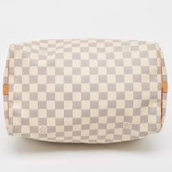 Pre Owned Louis Vuitton Damier Azur Canvas Speedy Bandouliere 30 Bag