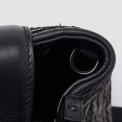 Pre Owned Louis Vuitton Black Leather and Lace Romantic Capucines BB Bag