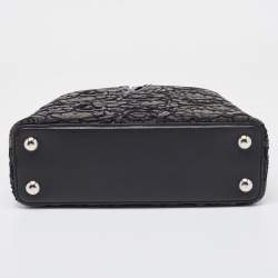 Pre Owned Louis Vuitton Black Leather and Lace Romantic Capucines BB Bag