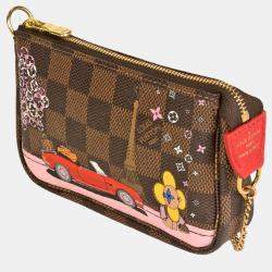 Pre Owned Louis Vuitton Brown Damier Ebene Canvas Vivienne Pochette Accessoires Clutch Bag