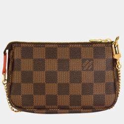 Pre Owned Louis Vuitton Brown Damier Ebene Canvas Vivienne Pochette Accessoires Clutch Bag