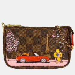 Pre Owned Louis Vuitton Brown Damier Ebene Canvas Vivienne Pochette Accessoires Clutch Bag
