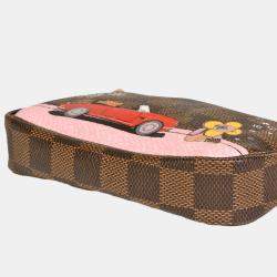 Pre Owned Louis Vuitton Brown Damier Ebene Canvas Vivienne Pochette Accessoires Clutch Bag