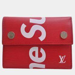 Leather wallet Louis Vuitton x Supreme Red in Leather - 28101080