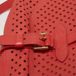 Pre Owned Louis Vuitton Coral Perforated Leather Limited Edition Saumur Bag