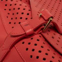 Pre Owned Louis Vuitton Coral Perforated Leather Limited Edition Saumur Bag