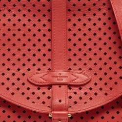 Pre Owned Louis Vuitton Coral Perforated Leather Limited Edition Saumur Bag