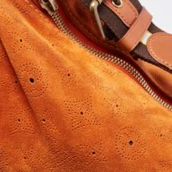 Pre Owned Louis Vuitton Orange Monogram Suede Limited Edition Onatah GM Bag