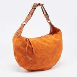 Pre Owned Louis Vuitton Orange Monogram Suede Limited Edition Onatah GM Bag