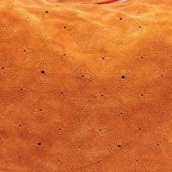 Pre Owned Louis Vuitton Orange Monogram Suede Limited Edition Onatah GM Bag