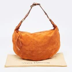 Pre Owned Louis Vuitton Orange Monogram Suede Limited Edition Onatah GM Bag