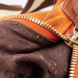 Pre Owned Louis Vuitton Orange Monogram Suede Limited Edition Onatah GM Bag