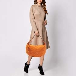 Pre Owned Louis Vuitton Orange Monogram Suede Limited Edition Onatah GM Bag