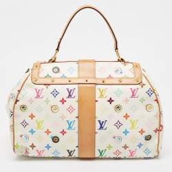 Pre Owned Louis Vuitton White Monogram Multicolore Canvas Murakami Eye Love You Bag