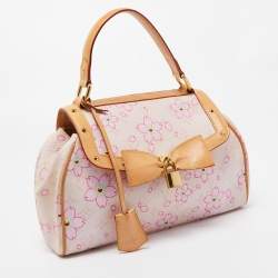 Pre Owned Louis Vuitton Pink/Tan Takashi Murakami Monogram Cherry Blossom Sac Retro