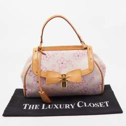 Pre Owned Louis Vuitton Pink/Tan Takashi Murakami Monogram Cherry Blossom Sac Retro
