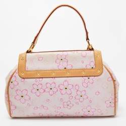 Pre Owned Louis Vuitton Pink/Tan Takashi Murakami Monogram Cherry Blossom Sac Retro