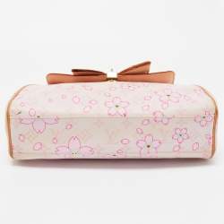 Pre Owned Louis Vuitton Pink/Tan Takashi Murakami Monogram Cherry Blossom Sac Retro