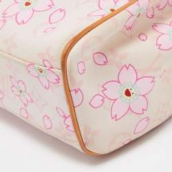 Pre Owned Louis Vuitton Pink/Tan Takashi Murakami Monogram Cherry Blossom Sac Retro
