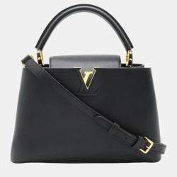 Louis Vuitton Black Taurillon Leather Metallic Flower Embellished Capucines  MM Bag Louis Vuitton
