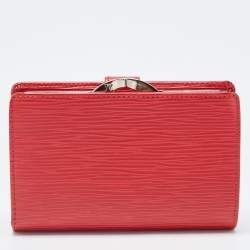 Louis Vuitton Red Epi Leather French Purse Wallet