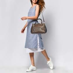 Pre Owned Louis Vuitton Black Damier Ebene Canvas Brittany Bag