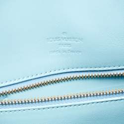 Pre Owned Louis Vuitton Baby Blue Monogram Vernis Keepall 45 Bag